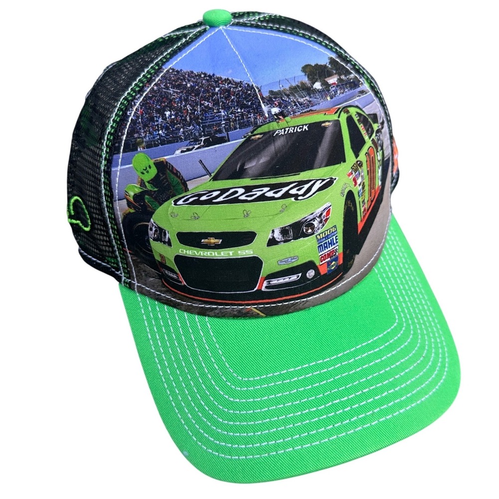 The Game NASCAR Danica Patrick #10 GoDaddy Green Trucker Hat Snapback Cap
